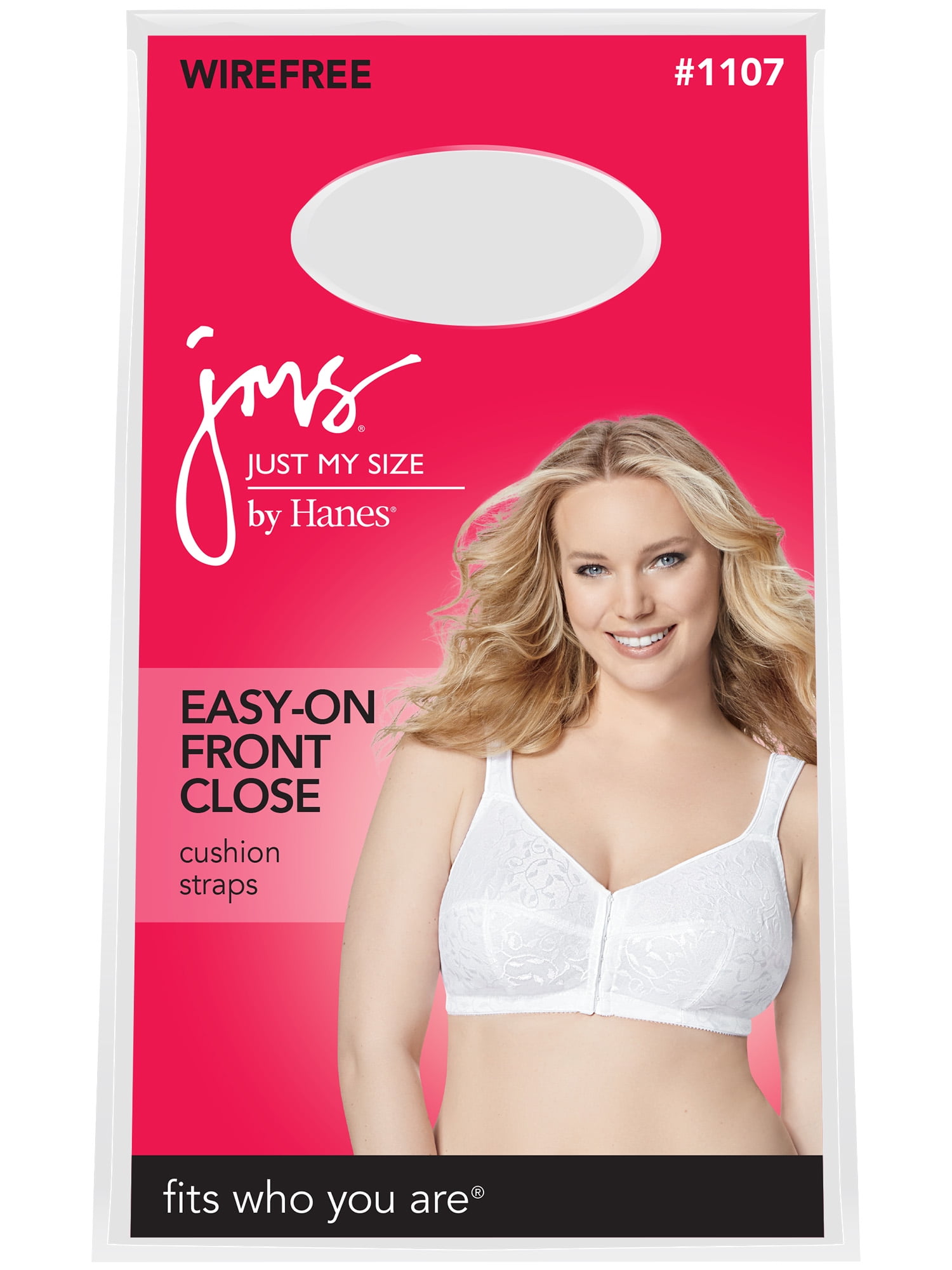 Platex Just My Size Easy-On Front Close Bra #1107 - White