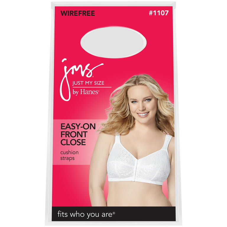 Just My Size Women's Front Close Soft Cup Bra, Nude, 44DD