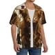 thumbnail image 2 of Balery Cow With Butterflies Lilies Camisa Casual de Manga Corta con Botones para Hombre, Texturizada, Estilo Cubano, para Playa, Verano-X-Large, 2 of 5