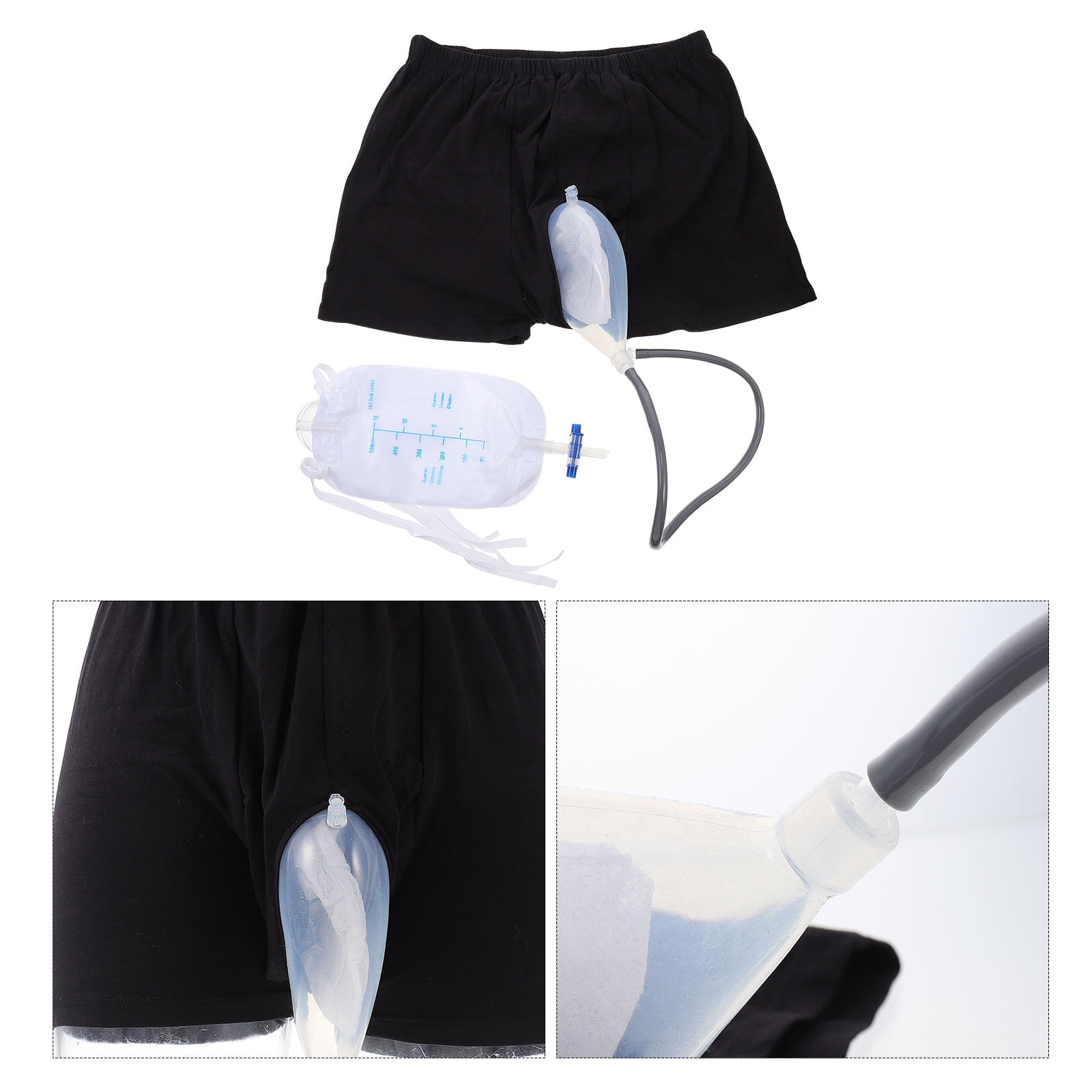 Tinksky 1 Set Incontinence Underwear with Urine Collector Bags Anti-leak  Incontinence Men Underwear 