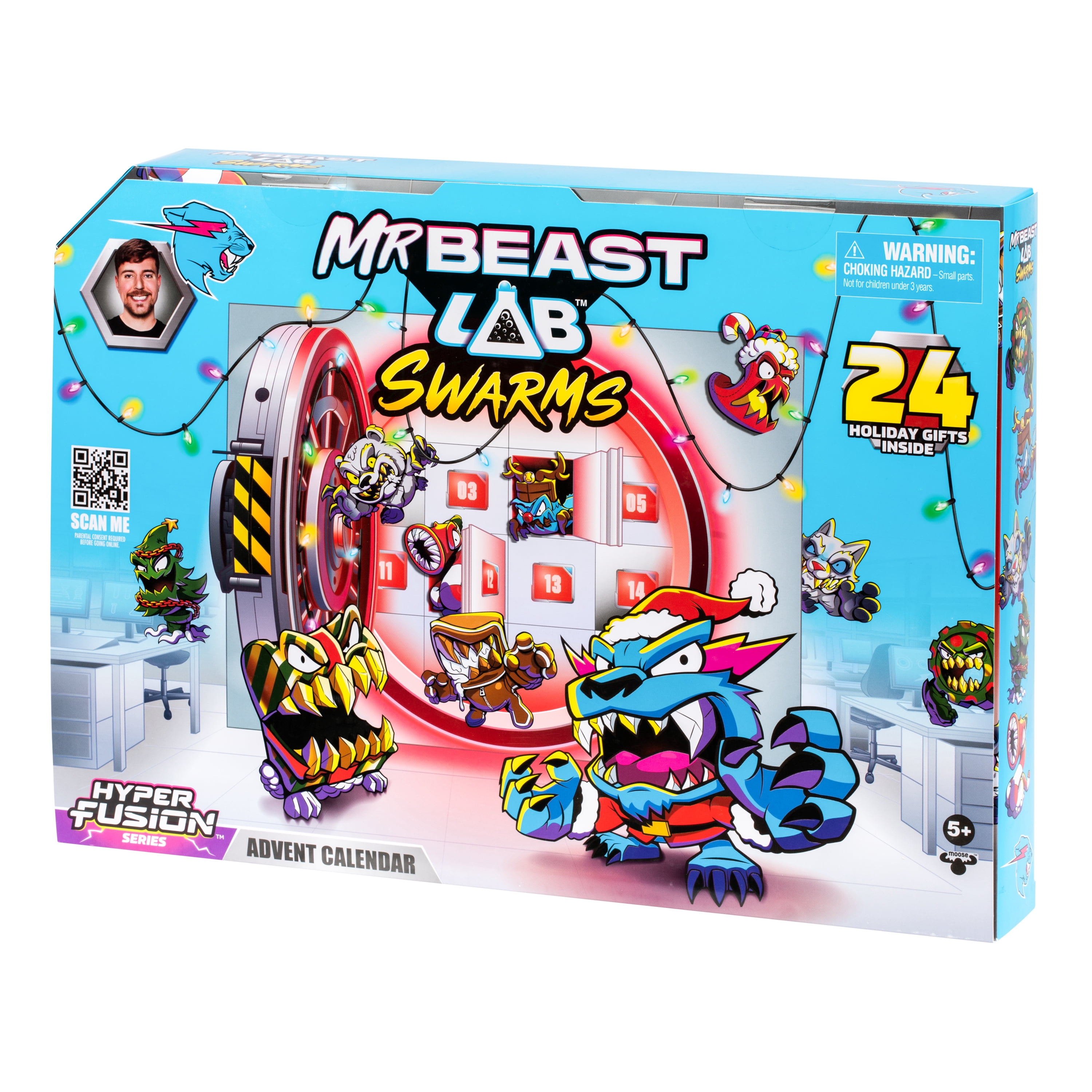 Celebrate the Holiday Season with Mr. Beast Hyper Fusion Advent Calendar with Exclusive Themed Action Figures, Ages 5+