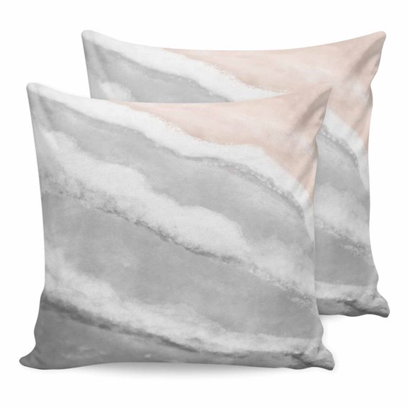 24x24 Pillow Covers Set of 2, Ombre Ocean Beach Square Throw Pillow Covers for Couch/Sofa/Living Room, Nautical Coastal Beach Sandy Gradient Gray Decorative Soft Pillowcases for Couch Throw Pillows