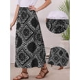 thumbnail image 2 of DARING DIVA Women's Paisley Print Elastic Boho Flowy Beach Skirt Small Black, 2 of 6