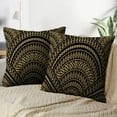 thumbnail image 4 of LALILO Throw Pillow Covers Fish Wavy Art Geometric Floral Gold Peacock Cushion Cover 18" x 18", 2 Pack, 4 of 6