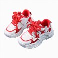 thumbnail image 4 of CAUYDY Boys Kids Black Mesh Athletic Running Shoes Lightweight Non Slip Lace Up Dad Sneakers for School Playground and Casual Wear(L101-Red,8), 4 of 9