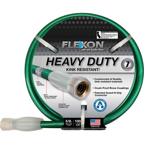 Flexon 100' Heavy-Duty Green Garden Hose by Flexon