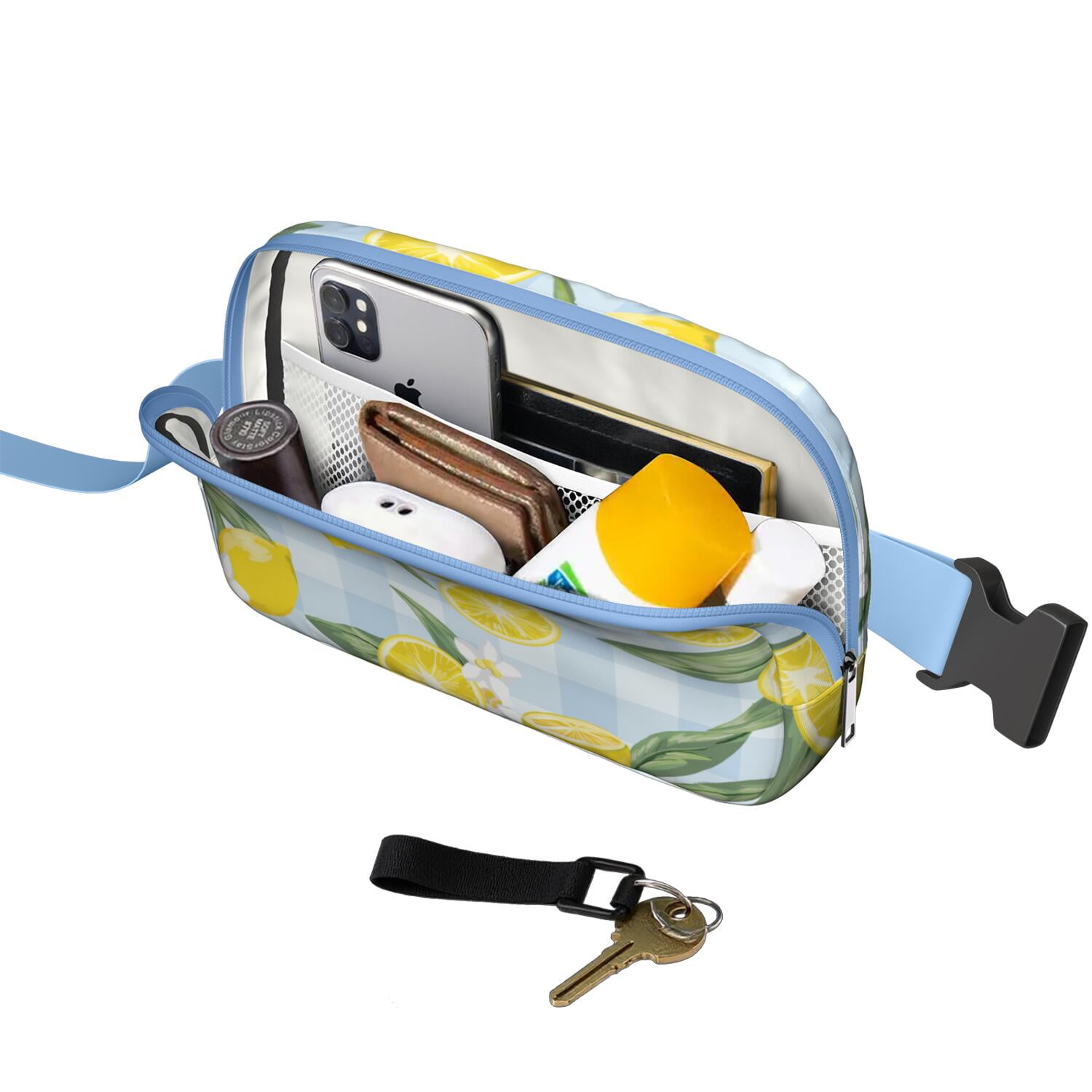 Sunny Lemons Fanny Pack – Retro-Inspired Fruit Belt Bag with Cute Vintage Lemon Pattern