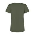 thumbnail image 4 of Dwralegc Women's Short Sleeve Square Neck Tops Ribbed Knit Square Neck Basic Loose Tee Tshirt Casual Fall Blouse Slim Fitted Clothes Army Green XL, 4 of 4