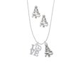 thumbnail image 2 of Delight Jewelry Love with Peace Sign Silver tone Zig Zag Christmas Tree Charm Necklace and Stud Earrings, 2 of 4