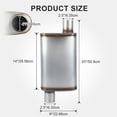 thumbnail image 2 of Universal Exhaust Muffler 409 Stainless Steel Performance Muffler for Cars Trucks, 2.5" Inlet (ID) 2.5" Outlet (ID), offset in-offset out, 2 of 8