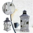 thumbnail image 1 of Wooden Lantern Candle Holder for Tabletop Decor - Rustic Wedding & Party Centerpiece with Metal Accents, 1 of 9
