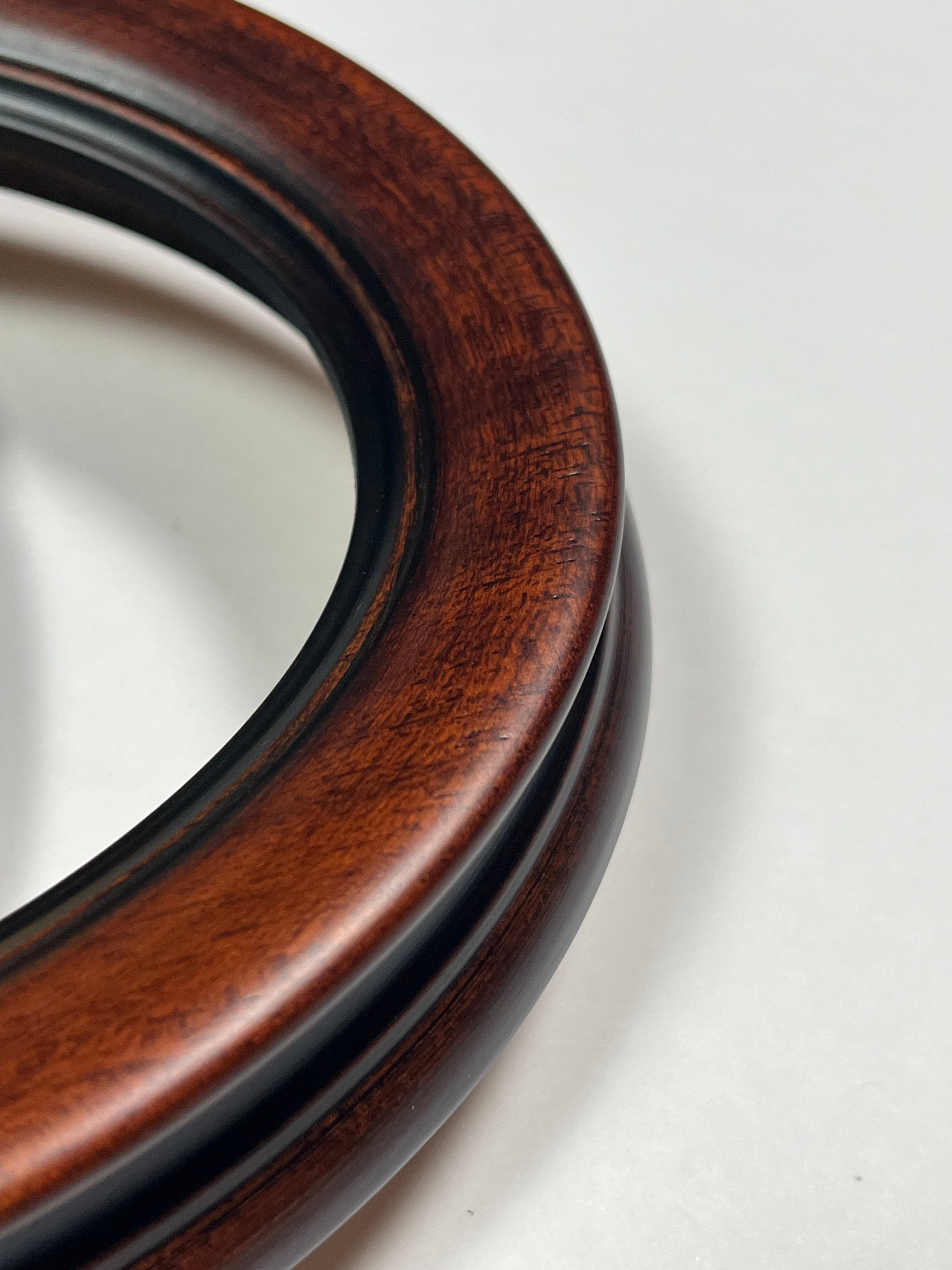 WallWorks Classic Oval Silhouette Picture Frame 5X7 - Hand Made Solid Wood Frame - Hand applied two toned walnut stain