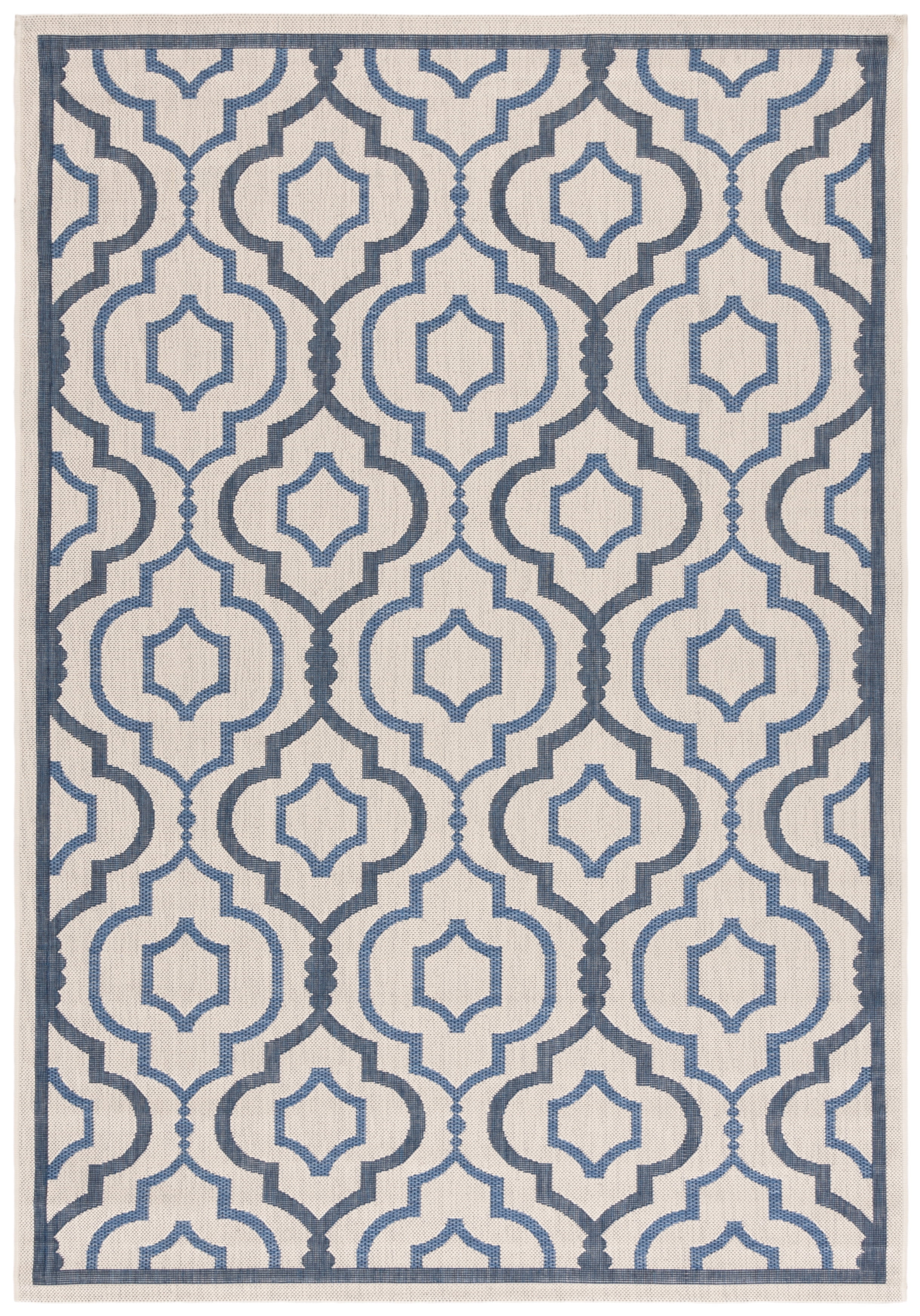 Safavieh Courtyard Bayon Geometric Indoor/Outdoor Area Rug, Beige/Navy, 8' x 11'