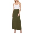 thumbnail image 5 of Women's Maxi Length High Waist Foldable Waistband Solid Skirt, 5 of 7
