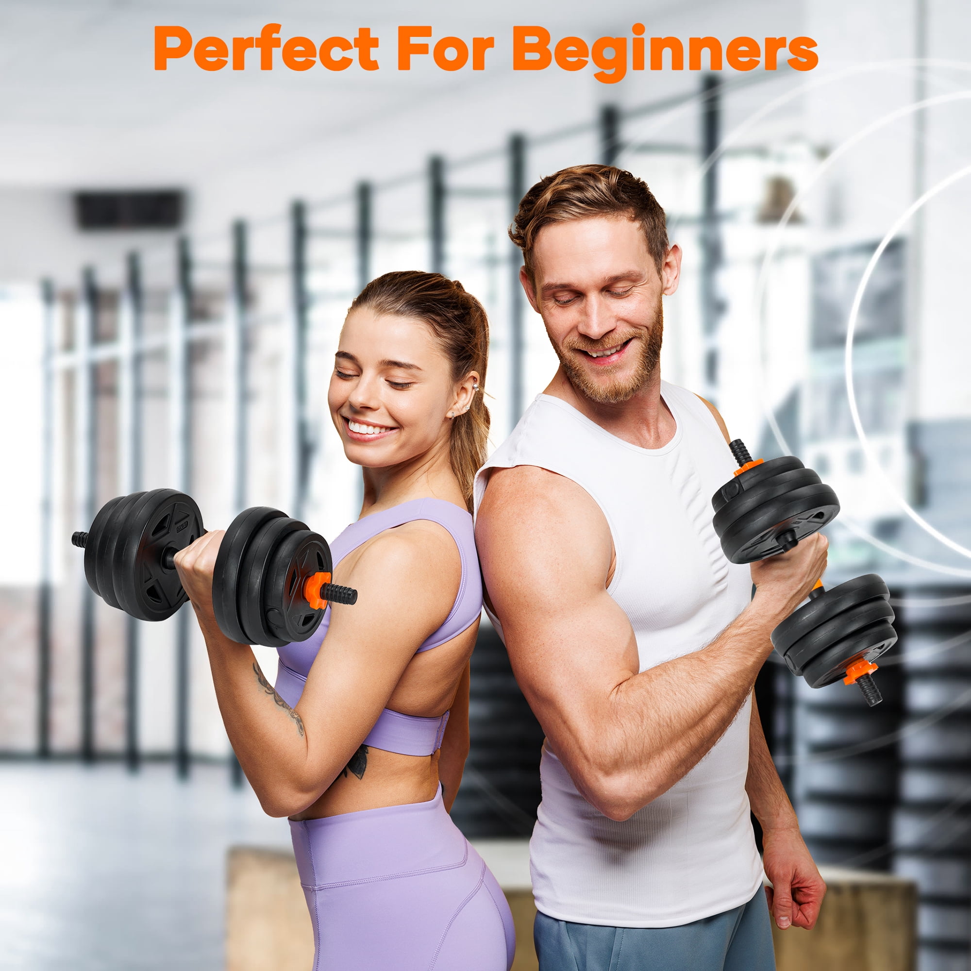 Naipo 44lb Adjustable Dumbbell Set 4 In 1 To Kettlebell Barbell and Push Up Stand Home Gym Weights Dumbbells for Beginners Youth Women Space Saving Workout Equipment