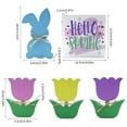thumbnail image 2 of LAMIRO Easter Bunny Table Wooden Sign Wooden Tulips Tiered Tray Decor Hello Spring Wood Tabletop Decoration for Happy Easter Party Supplies, 2 of 7
