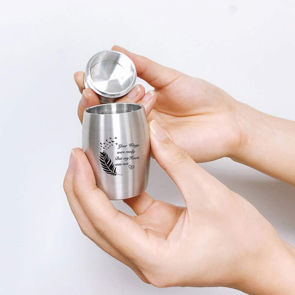 3 Inches Small Keepsake Cremation Urn for Human / Pet Ashes Mini Cremation Urns Memorial Ashes Urn Mini Urn Stainless Steel Ashes Holder Small Ash Urn for Ashes