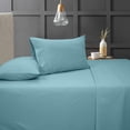 thumbnail image 5 of 4 PC Bed Sheets Set, 100% Egyptian Cotton, 800 Thread Count, 15 Inch Deep Pocket on Fitted Sheet, Light Blue Solid King Size, 5 of 5