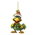 thumbnail image 2 of Christmas Chicken Ornaments, Hilarious Novelty Holiday Tree Decor with Comical Expressions, Acrylic Hanging Pendants for Gifts, Parties,Home Decor Christmas Decorations for Tree,Car Pendant (B), 2 of 8