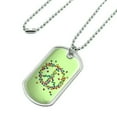 thumbnail image 2 of Lady Bug Rainbow Peace Sign Military Dog Tag Pendant Necklace with Chain, 2 of 5