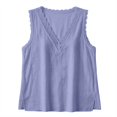 thumbnail image 4 of XIAONU Women Lace V Neck Tank Top Sleeveless Casual Daily Blouse, 4 of 4