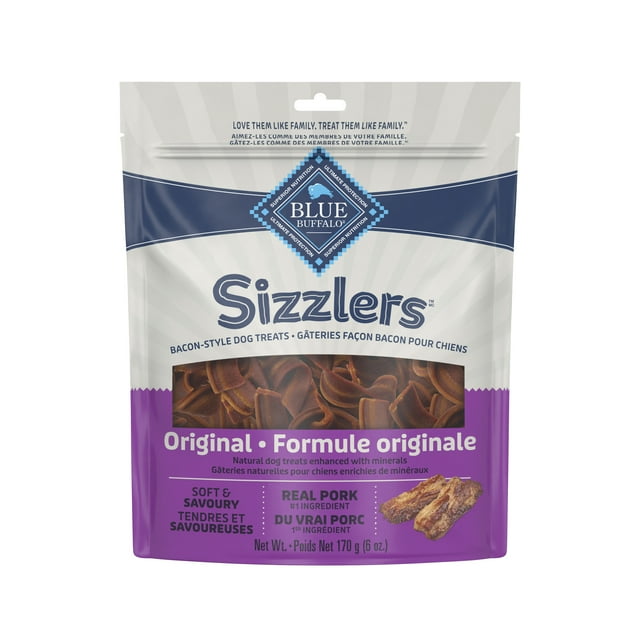 Blue Buffalo Sizzlers Bacon-Style Dog Treats with Real Pork, Original Flavor, 6-oz.