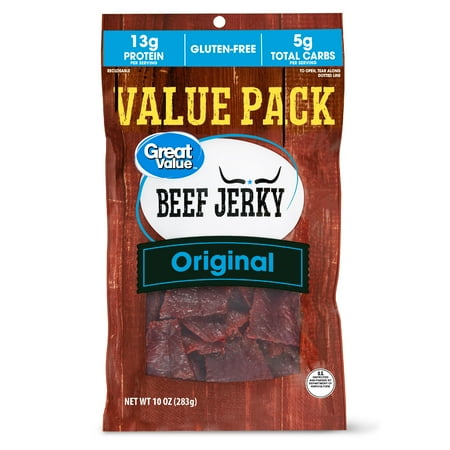 - Great Value Original Beef Jerky Value Pack, 10 Oz.