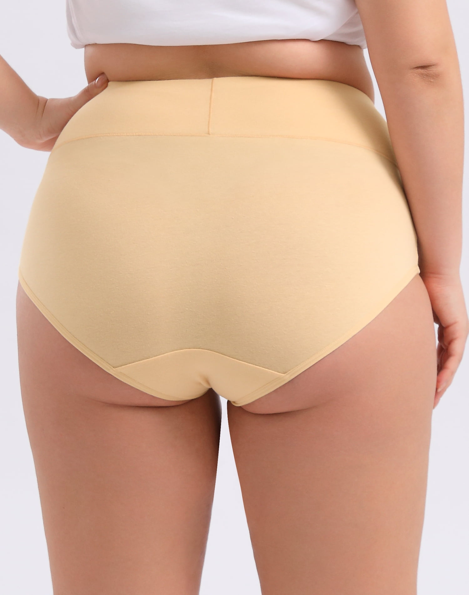VACSAX Cotton High Waist Abdominal Slimming Hygroscopic Underwear Plus Size  Panties. (L,3PCS Beige) : : Clothing, Shoes & Accessories