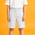 thumbnail image 5 of HAOTAGS Boys' Shorts Stretch Waist Side Pockets Breathable Summer Casual School Uniform ShortsWhite Size 7/8, 5 of 9
