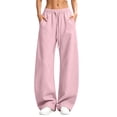 thumbnail image 2 of Wide Leg Sweatpants Women Zaewscy Women's Solid Color Elastic High Waist Wide Leg Sports Curved Knife Sweatpants With Casual Loose Jogging Pants With Pockets Sports Pants, 2 of 9