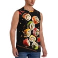 thumbnail image 2 of Bixox Men's Sushi Printed Shirt Sleeveless Fitness Tank Top-Large, 2 of 7
