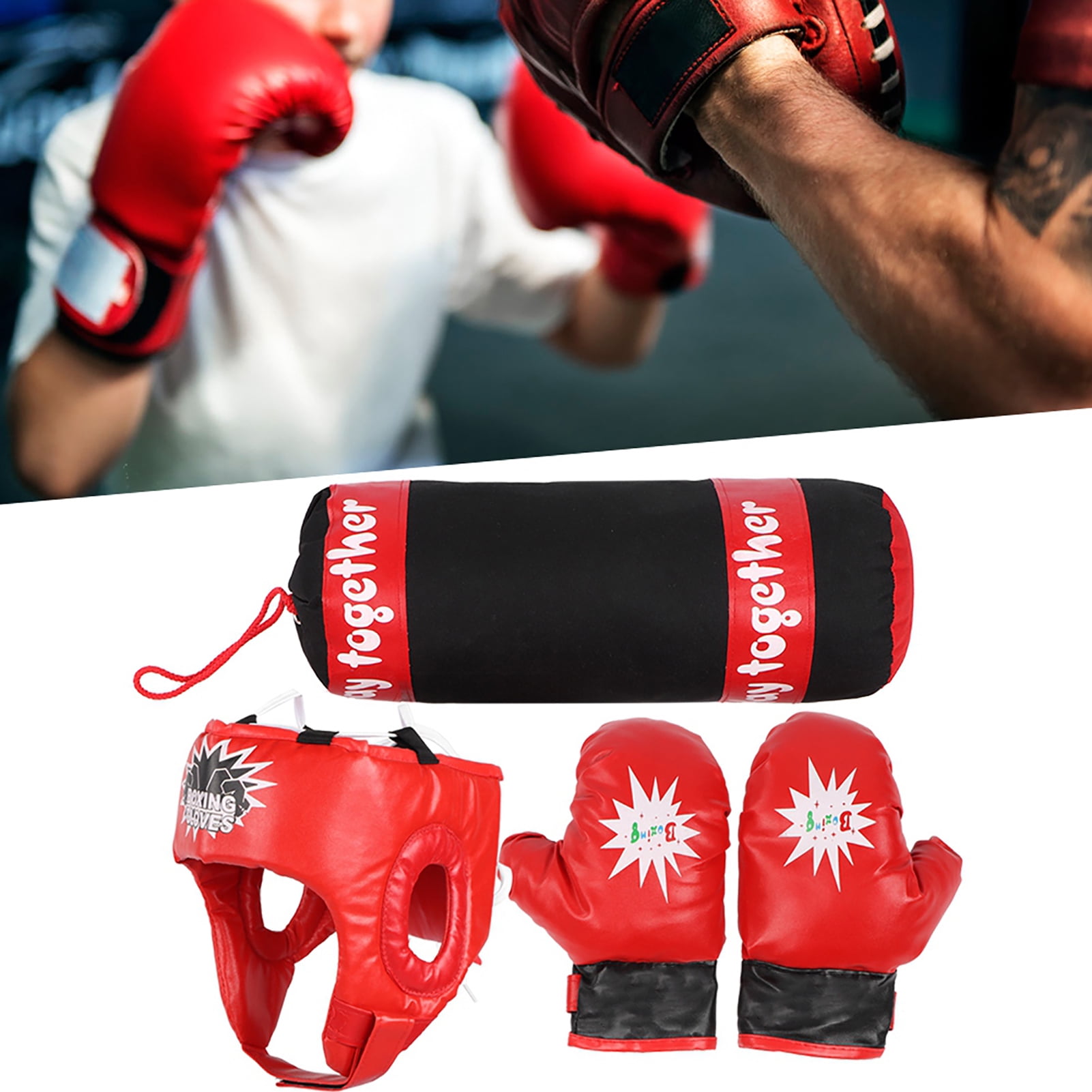 Kid Boxing Bag, Hanging Boxing Sand Bag, Gloves Hook&loop Design For