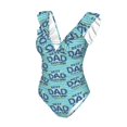 thumbnail image 2 of Picia Best Dad Ever Blooming Jelly Womens Tummy Control Bathing Suits Slimming Ruffle Swimsuit One Piece Lace Swimwear-, 2 of 8