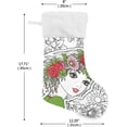 thumbnail image 2 of Coolnut 2PCS Christmas Stocking Colorful Flowers Xmas Stockings Decoration for Family Holiday Party Ornaments Decor Fireplace, 17.7 x 12 Inch, 2 of 7