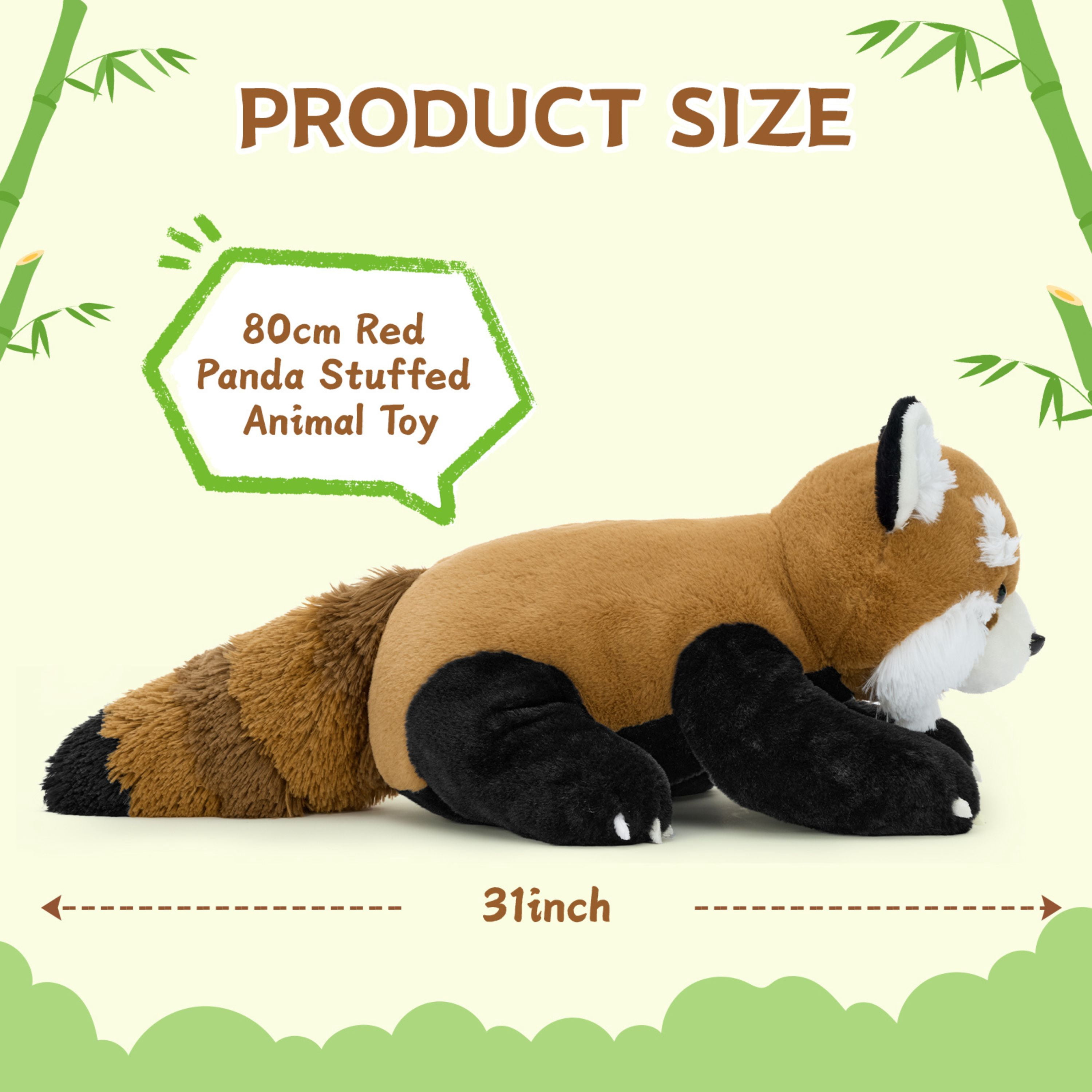 Tezituor 31'' Red Panda Stuffed Animal Giant Stuffed Panda Plush Toy