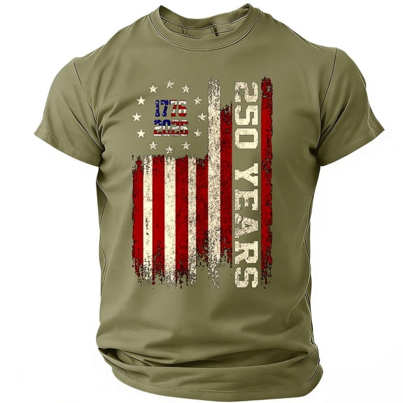 Men's USA 250 Years Patriotic Fighter Jet T-Shirt American Flag Graphic 1776-2026 Anniversary Tee