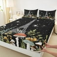 thumbnail image 3 of jejeloiu Paris Eiffel Tower Full Size Sheets,Cartoon Mushroom Bed Sheets,Galaxy Starry Night Sheet Sets For Children,Super Cozy Bedroom Decoration,4pcs, 3 of 7