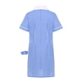 thumbnail image 4 of Moggemol Robe d'École à Carreaux pour Filles, Manches Courtes, Robe Trapèze, Uniforme Scolaire pour Quotidien, Décontracté, Fête, Bleu 12, 4 of 5