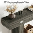 thumbnail image 4 of Fnova 63" Farmhouse Console Table, 2-Tier Wood Entryway/Sofa Table with Storage Shelf for Living Room, Hallway, Behind Couch, 4 of 19