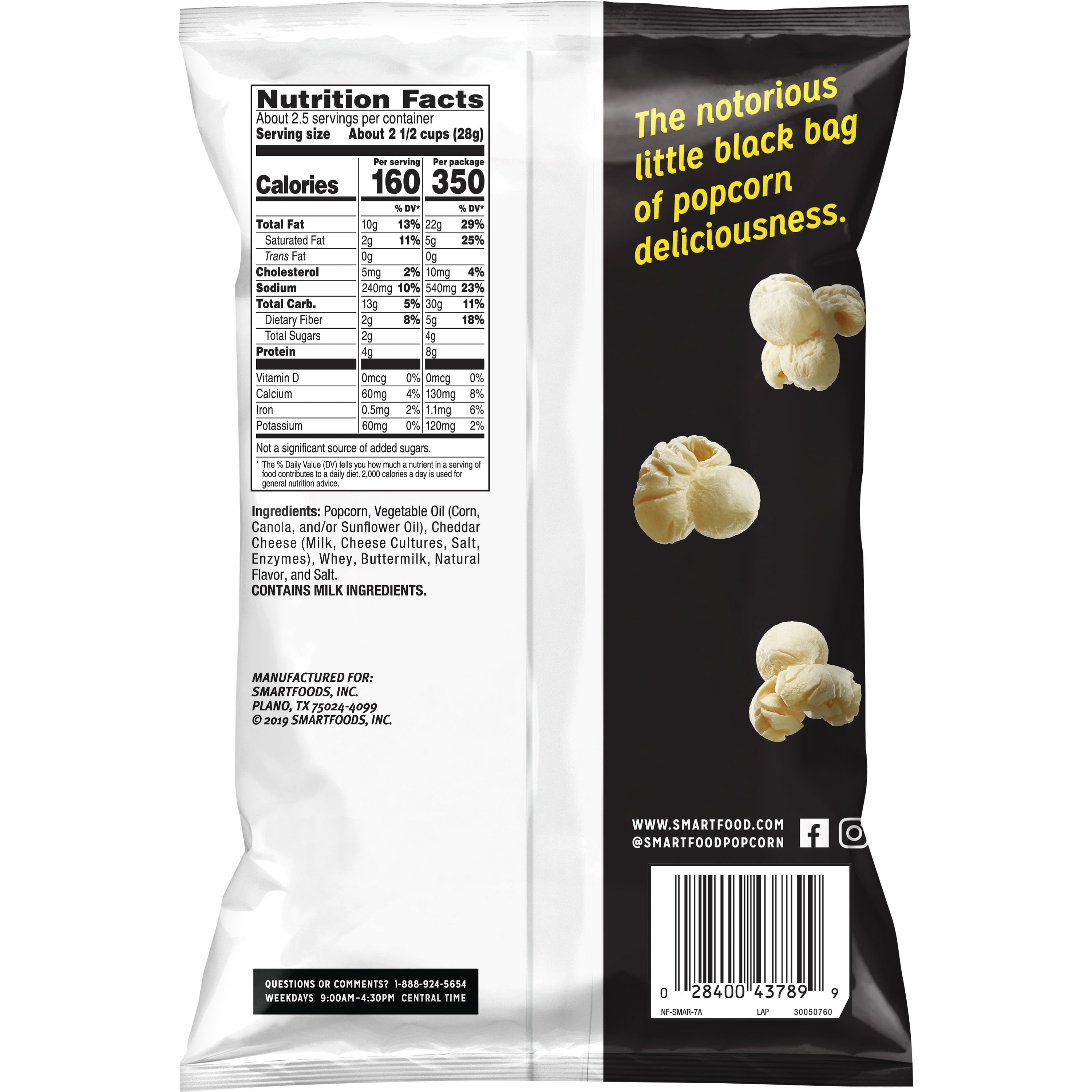 Smartfood White Cheddar Popcorn Nutrition Information Besto Blog