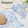 thumbnail image 3 of Watercolor Blue Floral Pillow Covers Queen, Blue Ombre Botanical Summer Soft Brushed Microfiber Breathable Throw Pillow Covers, Pillowcase with Zipper for Couch Sofa Bedroom Living Room 20"x30", 3 of 9