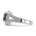 thumbnail image 3 of Solid 925 Sterling Silver Purple Color CZ Cubic Zirconia and White CZ Cubic Zirconia Anniversary Ring Band Size 6, 3 of 6
