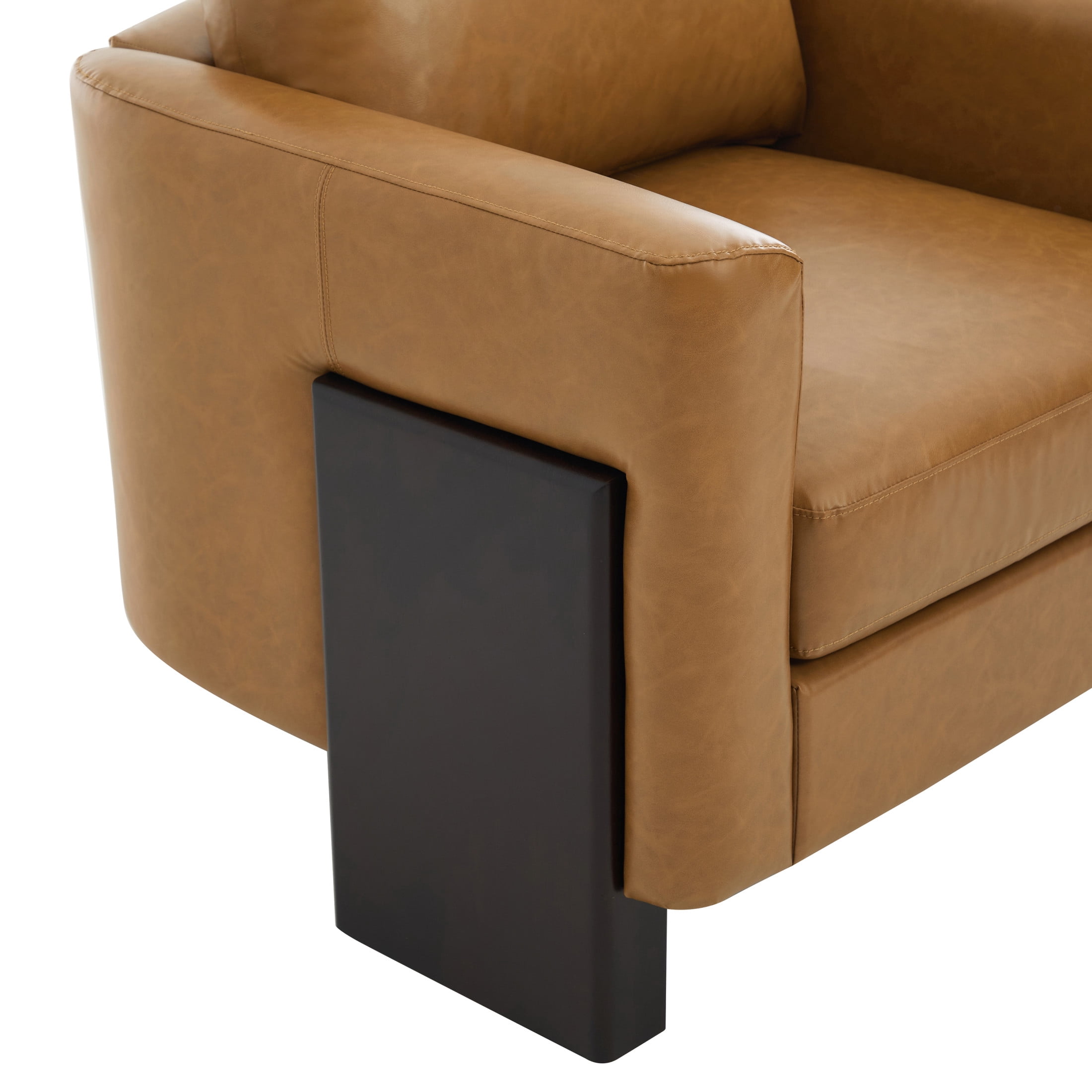 Christopher Knight Home 3-Piece Modern Oversized Sofa Set, 5 Seats PU Leather Couch, Brown