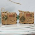 thumbnail image 4 of braveheart 50Pcs Candy Box Kraft Paper Globe Vintage Gift Boxes Square Printed Pattern Packaging Storage Wedding Birthday Earth Accessory Box, 4 of 6