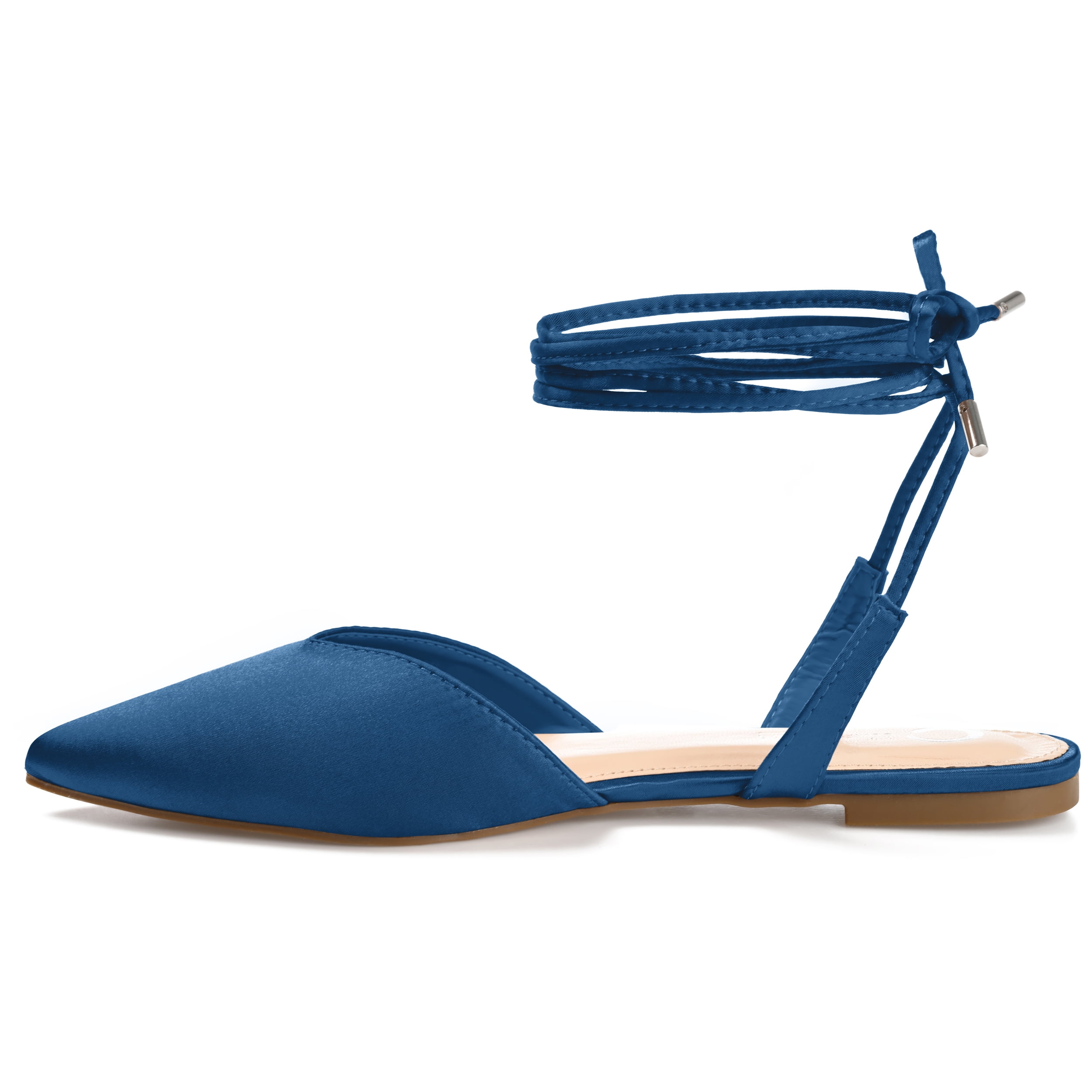 Journee Womens Theia Tie Up Pointed Toe Ballet Flats