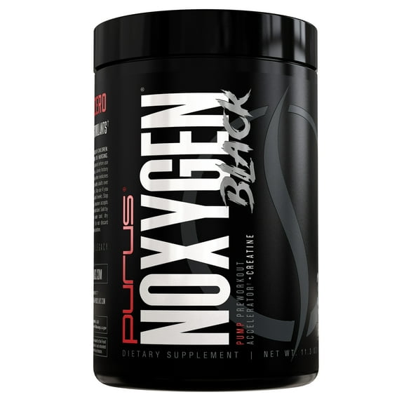 Purus Noxygen Black Unflavored Pump Preworkout Accelerator 11.3 oz