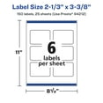 thumbnail image 6 of Avery Matte White Rectangle Labels, 2-1/3" x 3-3/8", 150 Labels, 6 of 8