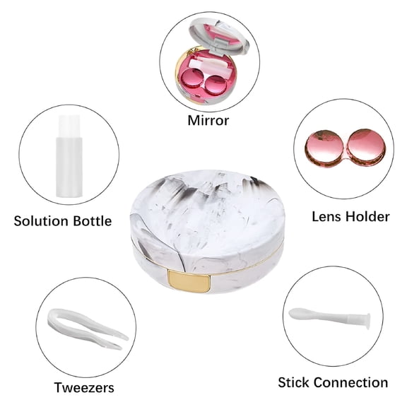 ACDANC Contact Lens Case,Leak-Proof Contact Case Travel with Hygienicer Washer Holder Tweezers,Remover Tool Solution Bottle for Outdoor Daily Use