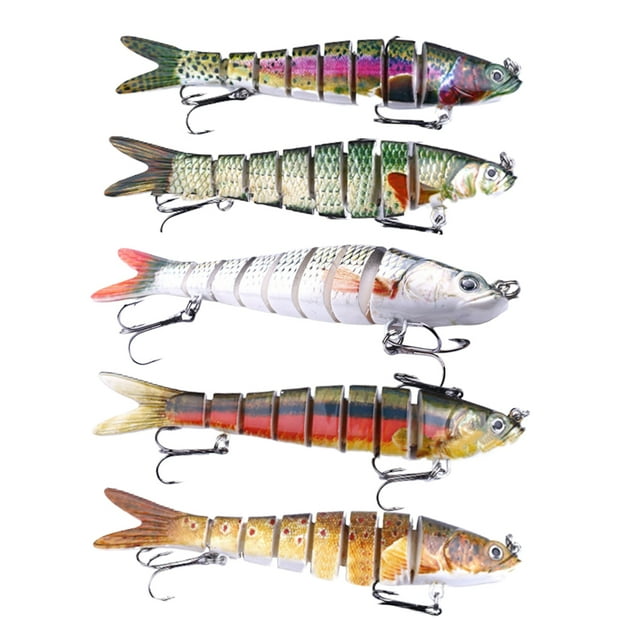 5pcs Simulation Baits Portable Fishing Lures Creative Bionic Baits Life-Like Bait for Outdoor Fishing (ABCDE)