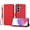 Red, variant on ELEHOLD Wallet Case for Samsung Galaxy S24, Shockproof Leather Stand Case with Magnetic Clasp & Hand Strap,Red